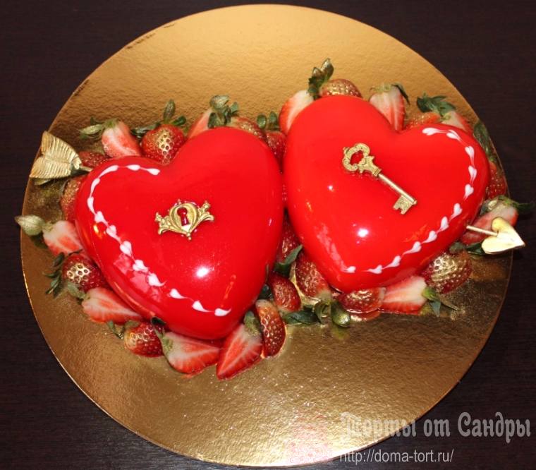 Свадебный торт два сердца — символичное праздничное угощение