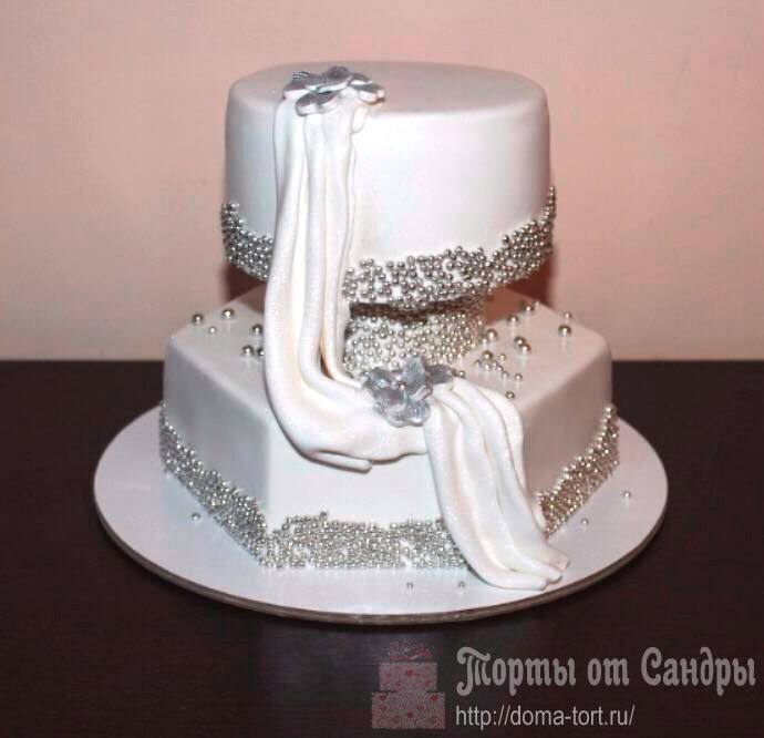 Свадебный 2-х ярусный торт - Элегантный стиль