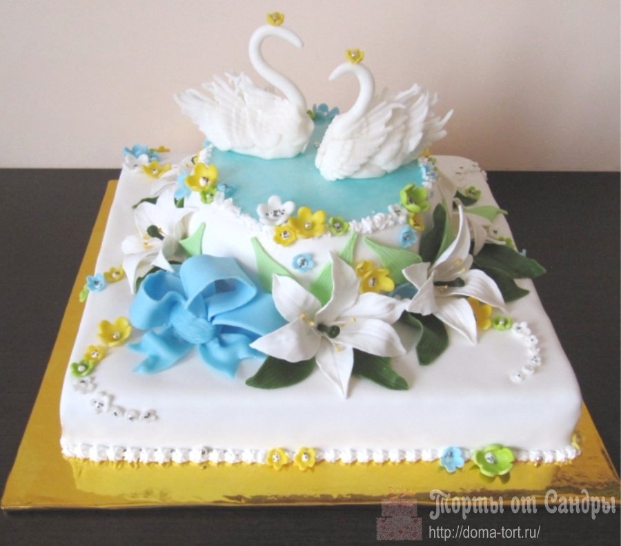 Торт свадебный - Лебединое озеро